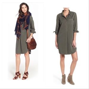 Long Sleeve Button Front Shirt Dress